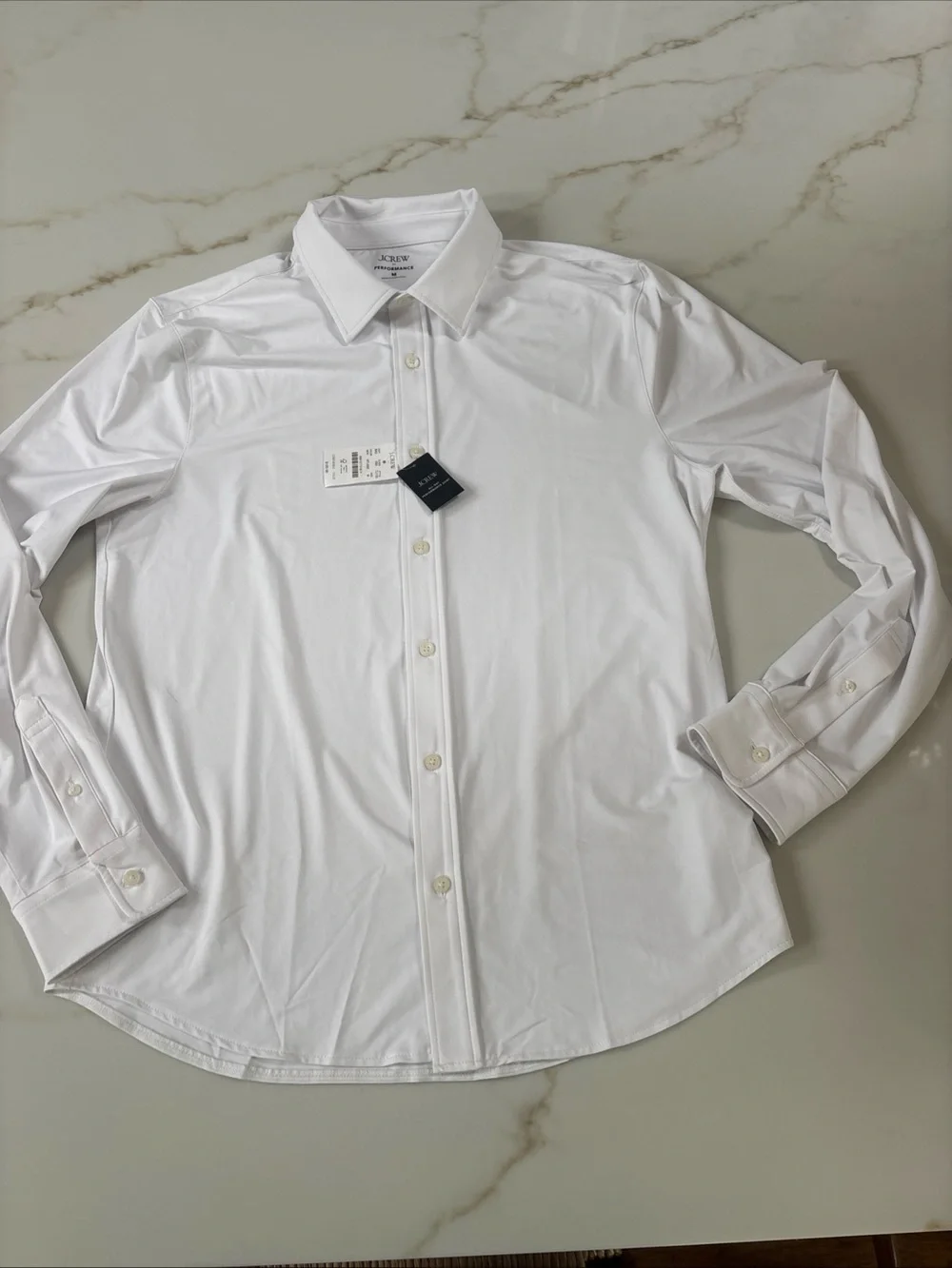 NWT J. Crew performance Men's Classic White Dress Shirt - Tailored Fit medium